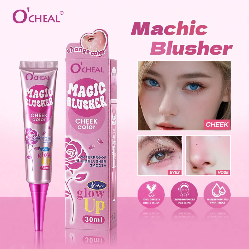 Magic Blusher Liquid Blush Waterproof Temp-Sensitive Color-Change 6 magic blusher liquid blush waterproof temp sensitive color change sit trprkt7h desc 6