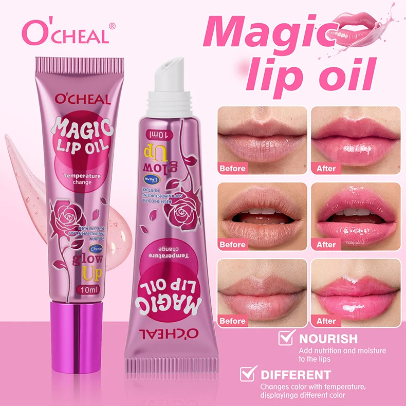 Magic Lip Oil Temperature Change Thermo-chromic Nourishing Glossy Lip Treatment 10ml 4 magic lip oil temperature change thermochromic 10ml sit peafz5sx desc 4