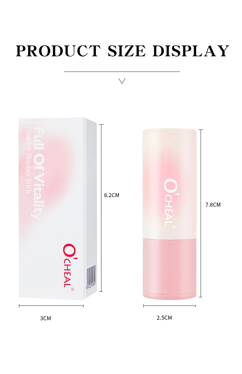 Matte Blusher Stick Long-Lasting Cream-to-Powder Cheek Tint with Built-in Sponge Head 15 matte blusher stick sponge head ocheal sit x23x6bqc desc 15