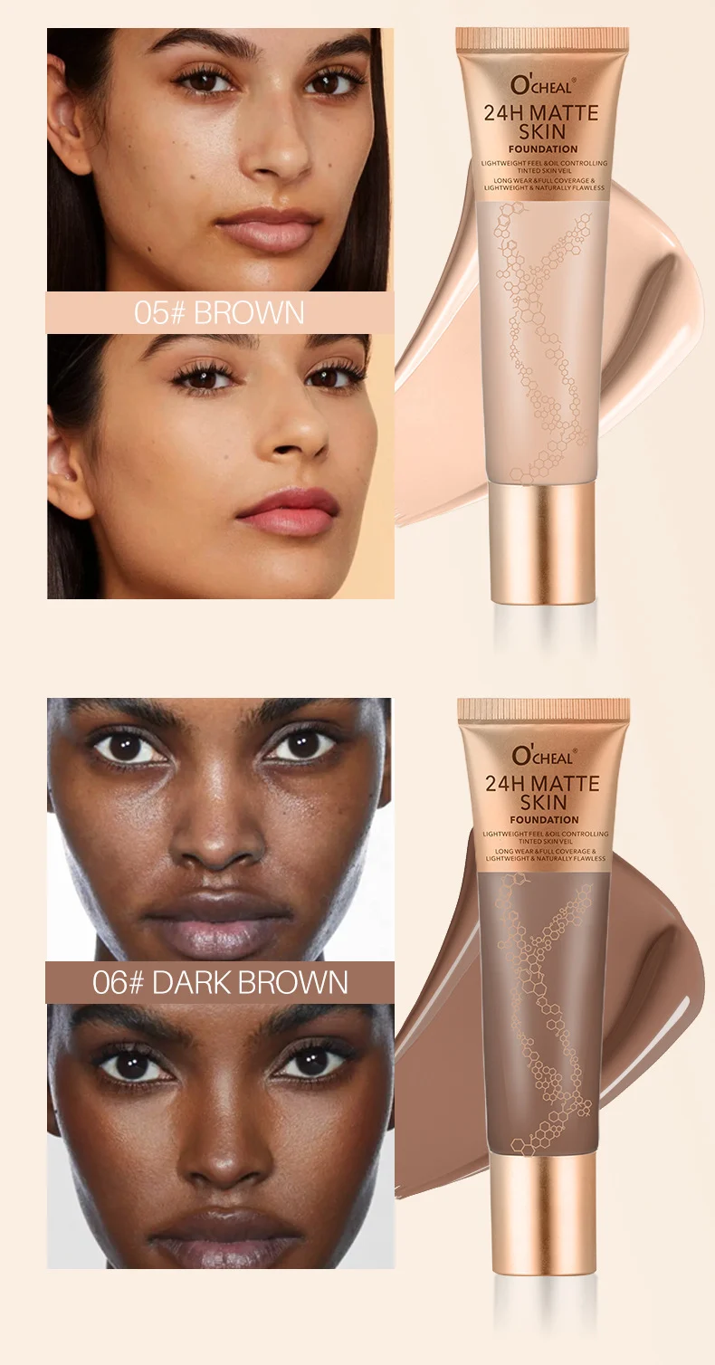 Matte Foundation Liquid 24H Long-Lasting Full Coverage Oil Control Foundation with Natural Finish 8 matte foundation liquid 24h long lasting full coverage oil control sit cy3x5eay desc 8