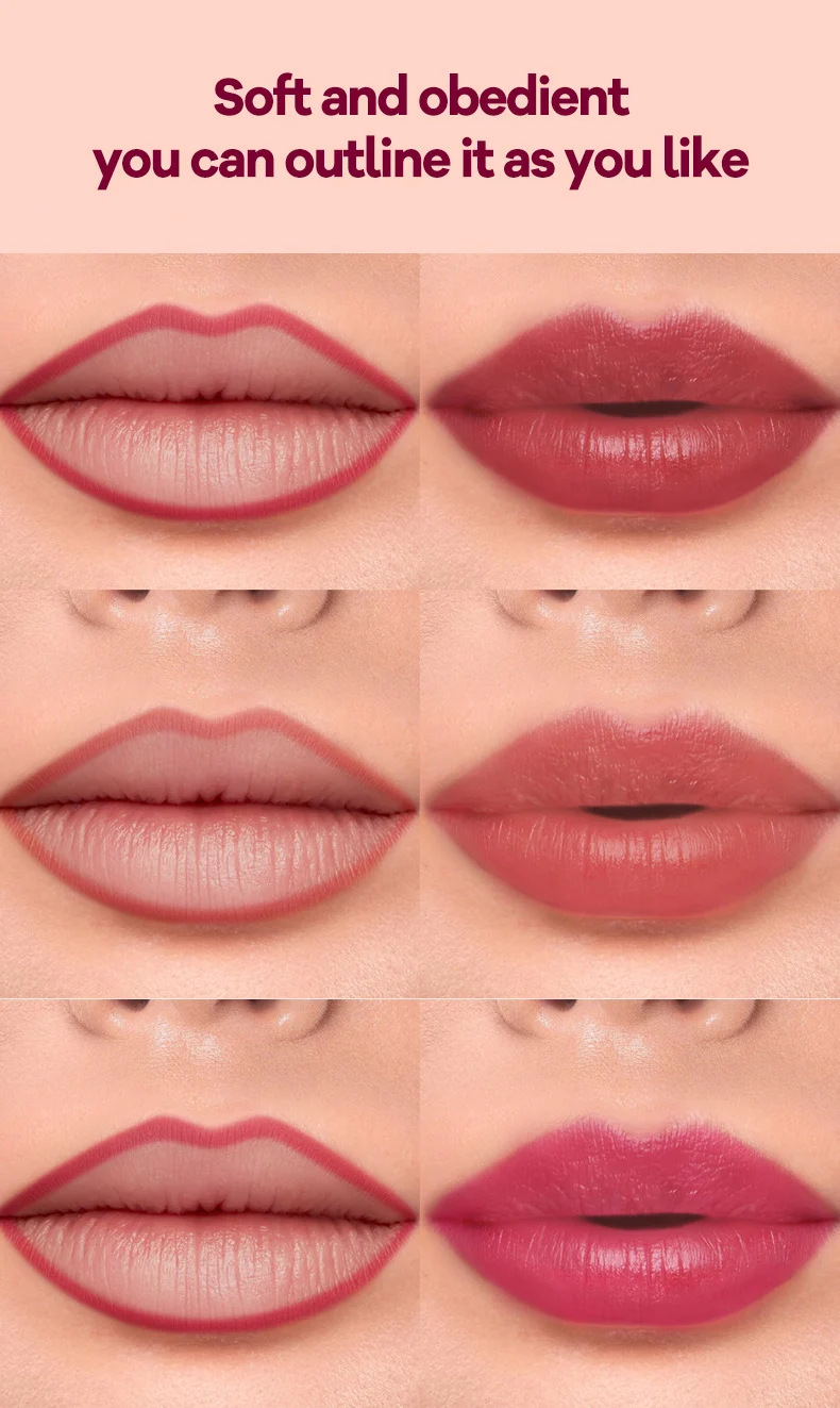 Matte Lip Liner Pencil Waterproof Long-Lasting Lipstick 2-in-1 Lip Contour Pen 6 matte lip liner pencil waterproof long lasting lipstick 2 in 1 sit nw3r7qap desc 6