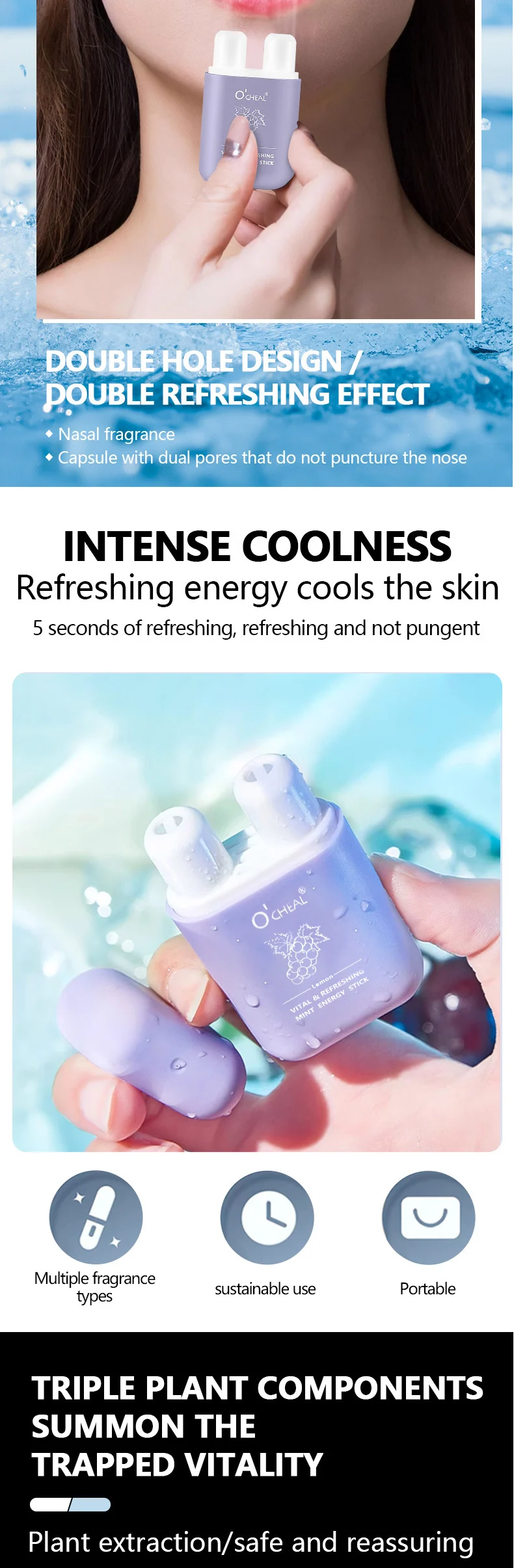 Mint Energy Stick for Alertness Portable Nasal Inhaler Refreshing Aromatherapy Stick 3 mint energy stick nasal inhaler refreshing sit mawsew3d desc 3