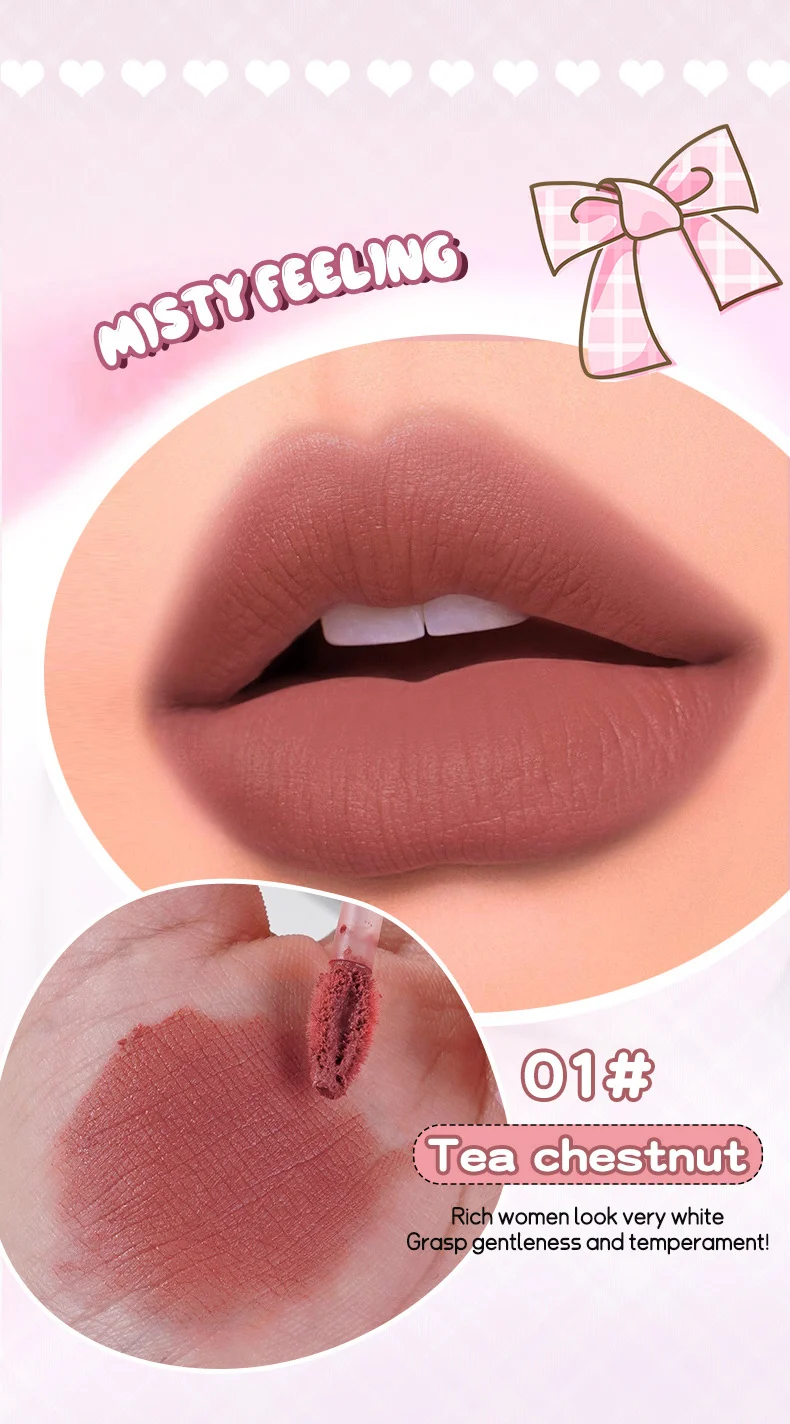 Mousse Misty Lip Mud Long-lasting Velvet Matte Lip Gloss 12 mousse misty lip mud long lasting velvet matte lip gloss sit nth3tatu desc 12