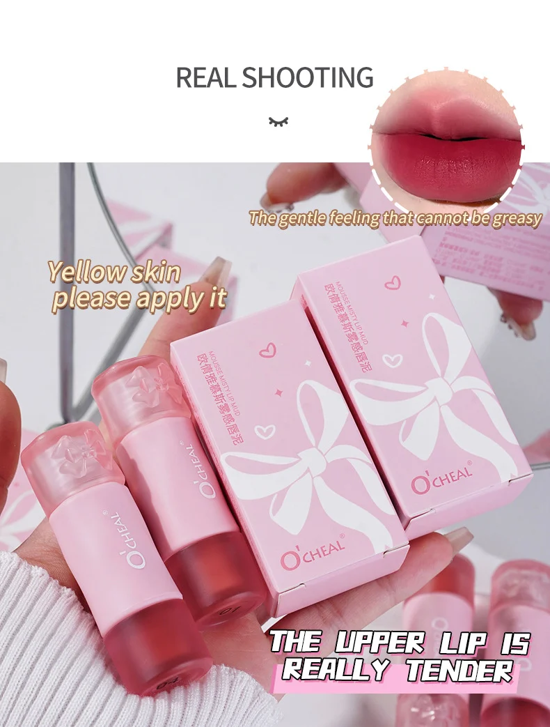Mousse Misty Lip Mud Long-lasting Velvet Matte Lip Gloss 20 mousse misty lip mud long lasting velvet matte lip gloss sit nth3tatu desc 20