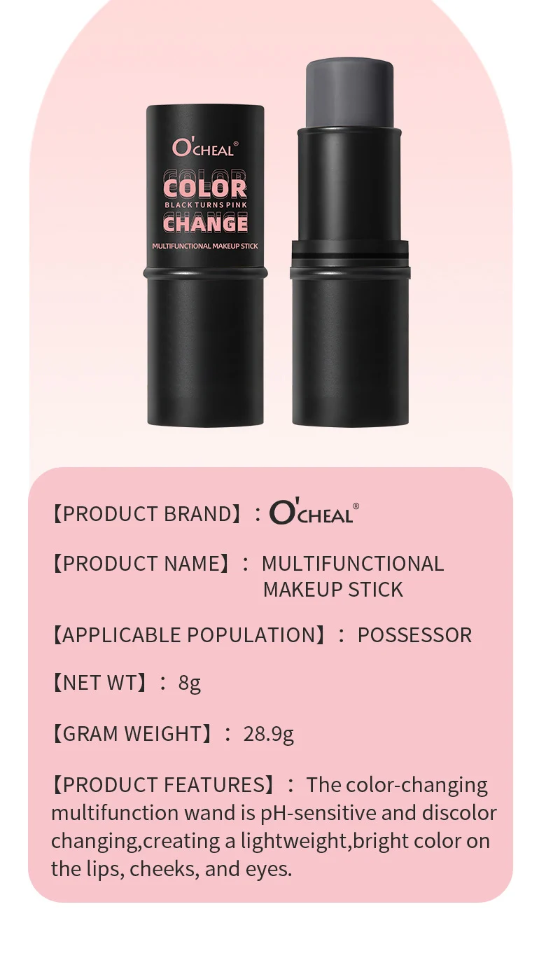 Multifunctional Makeup Stick pH-Sensitive Color Change Blush Lipstick Eyeshadow 3-in-1 13 multifunctional makeup stick ph sensitive color change blush lipstick eyeshadow 3 in 1 sit 4qkmbukj desc 13