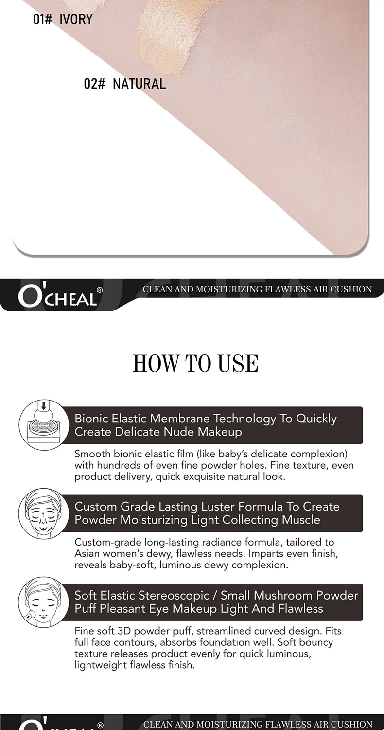Mushroom Air Cushion Foundation Lightweight Moisturizing Flawless Matte Finish Long Lasting 13 mushroom air cushion foundation 20g sit mkwuhwmx desc 13
