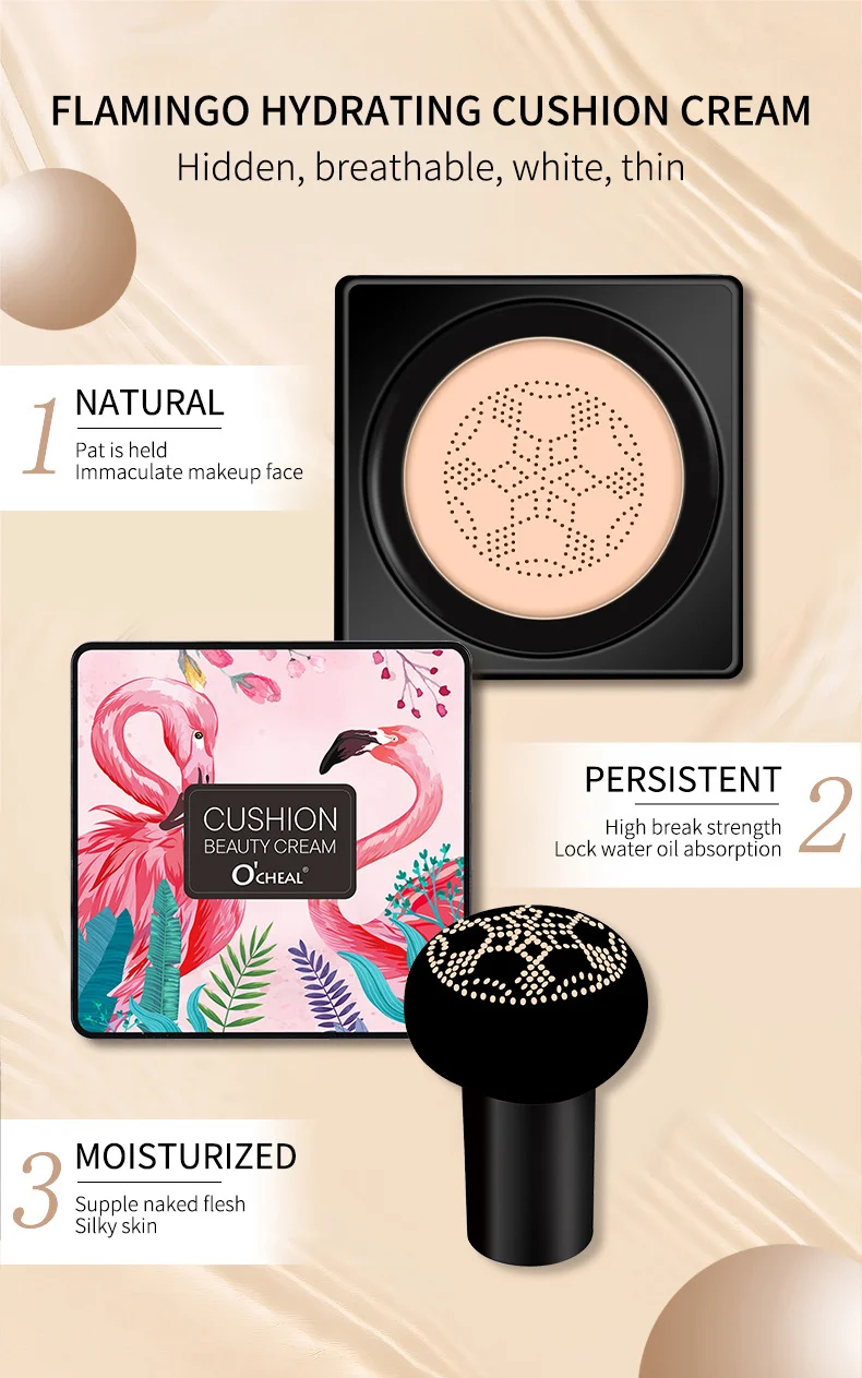 Mushroom Air Cushion Foundation Hydrating Concealer BB Cream Long-Lasting Non-Cakey 4 mushroom air cushion foundation hydrating concealer bb cream sit 9pqc59c8 desc 4