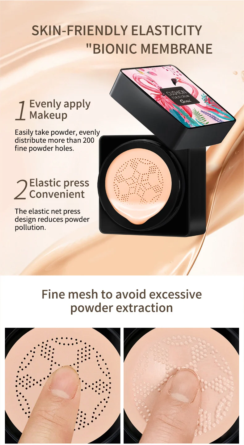 Mushroom Air Cushion Foundation Hydrating Concealer BB Cream Long-Lasting Non-Cakey 8 mushroom air cushion foundation hydrating concealer bb cream sit 9pqc59c8 desc 8