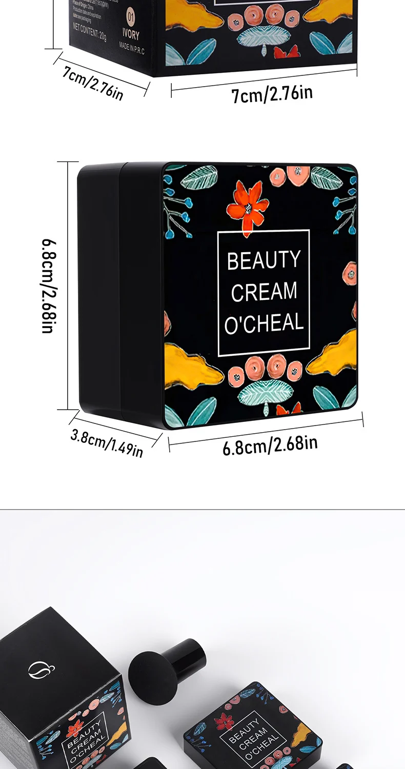 Mushroom Air Cushion Foundation, Moisturizing Long-Lasting Full Coverage Concealer 19 mushroom air cushion foundation moisturizing long lasting full coverage concealer sit xa976cxt desc 19
