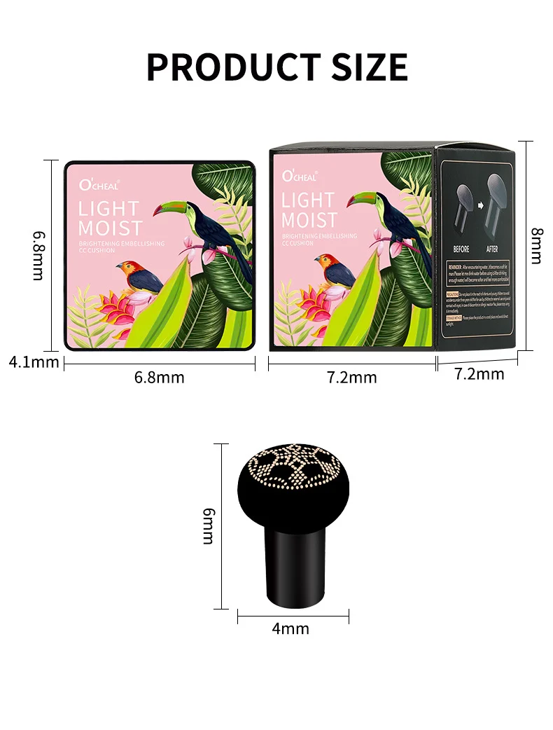 Mushroom Air Cushion Foundation O'CHEAL Brightening Embellishing Concealer BB Cream 15 mushroom air cushion foundation oc heal brightening embellishing sit n77vwktk desc 15