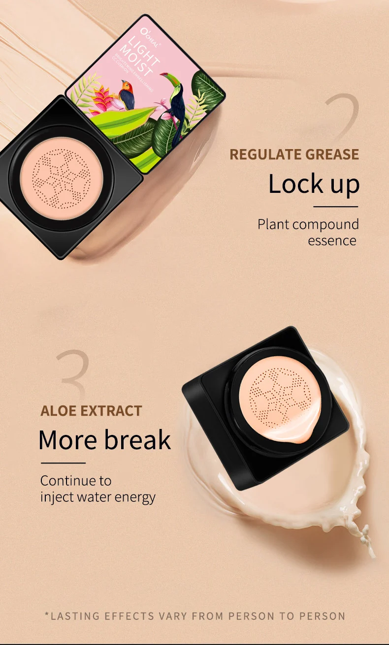 Mushroom Air Cushion Foundation O'CHEAL Brightening Embellishing Concealer BB Cream 6 mushroom air cushion foundation oc heal brightening embellishing sit n77vwktk desc 6