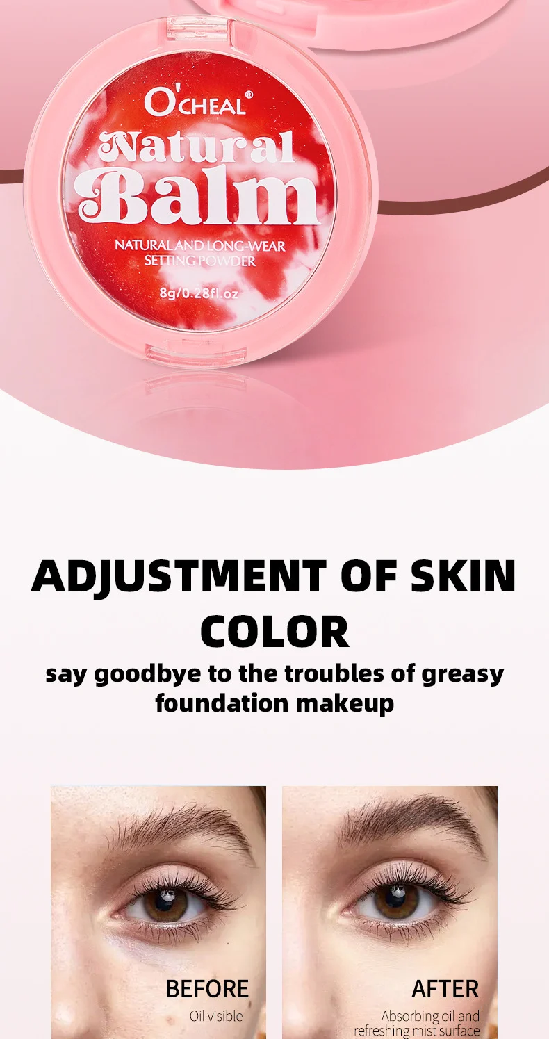 O'CHEAL Natural Soft Focus Setting Powder, Poreless Beauty Balm, No-Makeup Makeup Look 11 natural soft focus setting powder sit e7s8ha9d desc 11