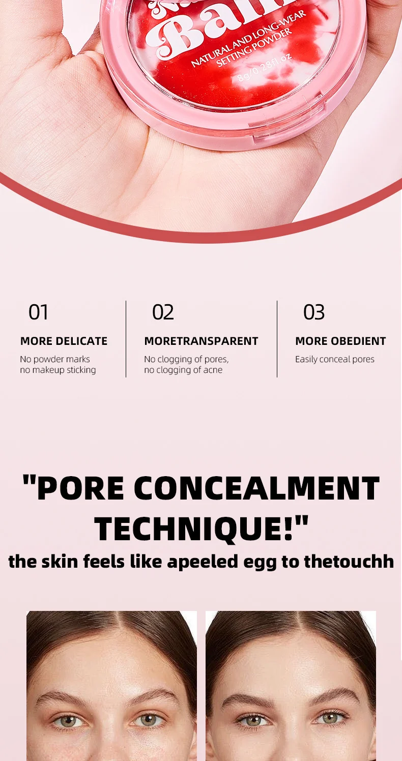 O'CHEAL Natural Soft Focus Setting Powder, Poreless Beauty Balm, No-Makeup Makeup Look 7 natural soft focus setting powder sit e7s8ha9d desc 7
