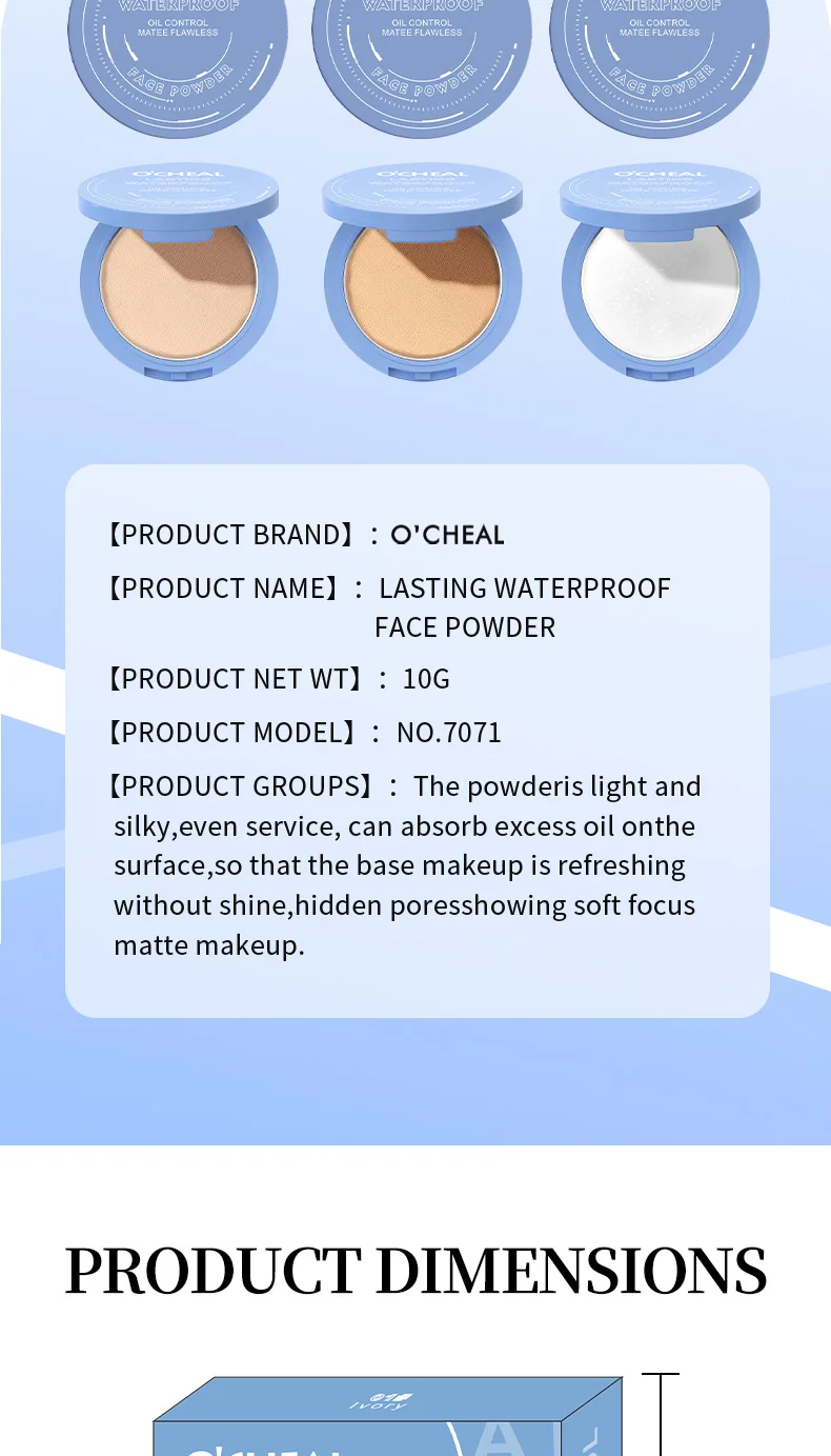 O'CHEAL Oil Control Pressed Powder Long Lasting Waterproof Setting Powder 16 o cheal oil control pressed powder long lasting waterproof setting powder sit rn3m7e36 desc 16