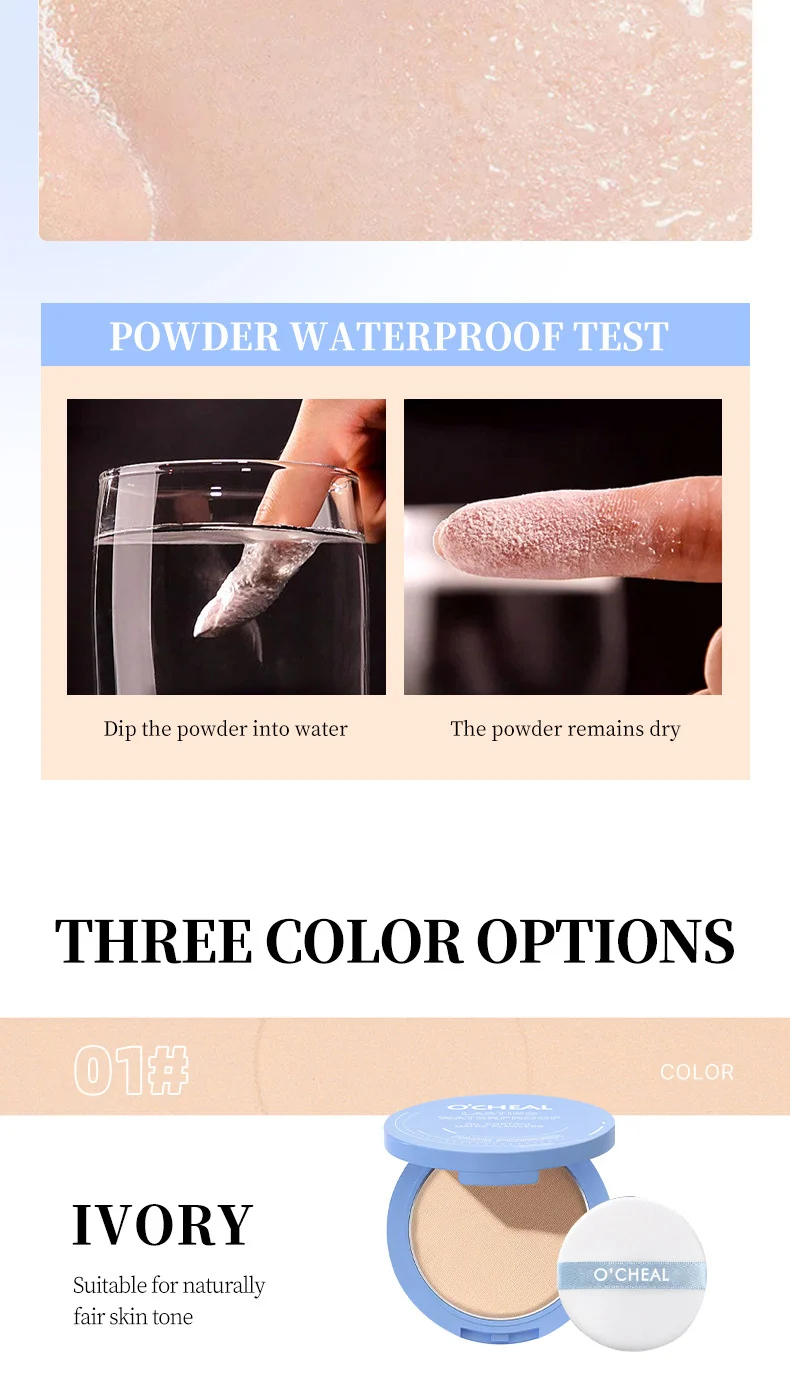 O'CHEAL Oil Control Pressed Powder Long Lasting Waterproof Setting Powder 9 o cheal oil control pressed powder long lasting waterproof setting powder sit rn3m7e36 desc 9