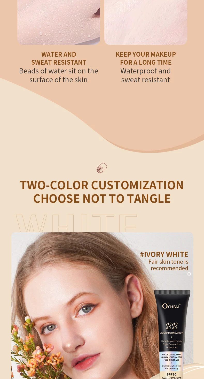 BB Cream Foundation O'CHEAL Hydrating Primer Concealer for Invisible Pores and Long-lasting Wear 10 ocheal bb cream foundation hydrating primer sit kga5gsrb desc 10