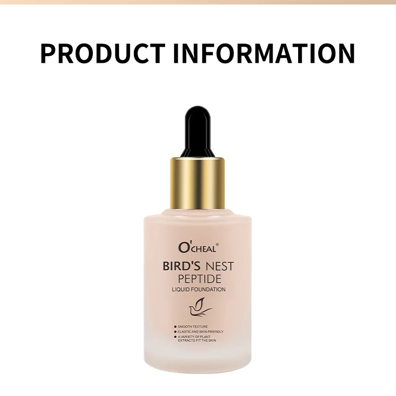 Liquid Foundation O'CHEAL Bird's Nest Peptide - Waterproof Oil Control Full Coverage & Brightening Makeup Base 15 ocheal birds nest peptide liquid foundation waterproof sit jqjymz5x desc 15