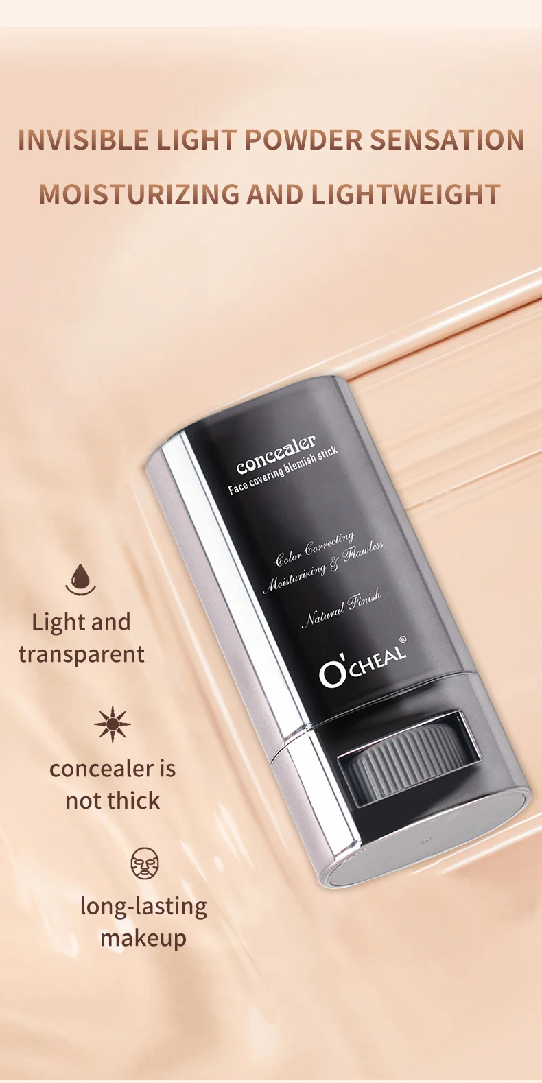 Concealer Foundation Stick O'CHEAL Eraser Blemish Cover Contouring Stick for Acne Marks and Dark Circles 14 ocheal concealer foundation stick eraser sit qet6zvwz desc 14