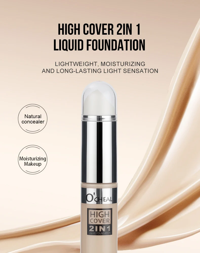 O'Cheal High Cover 2-in-1 Liquid Foundation & Concealer Stick 15ml 1 ocheal high cover 2 in 1 liquid foundation concealer stick 15ml sit hkmxppxn desc 1