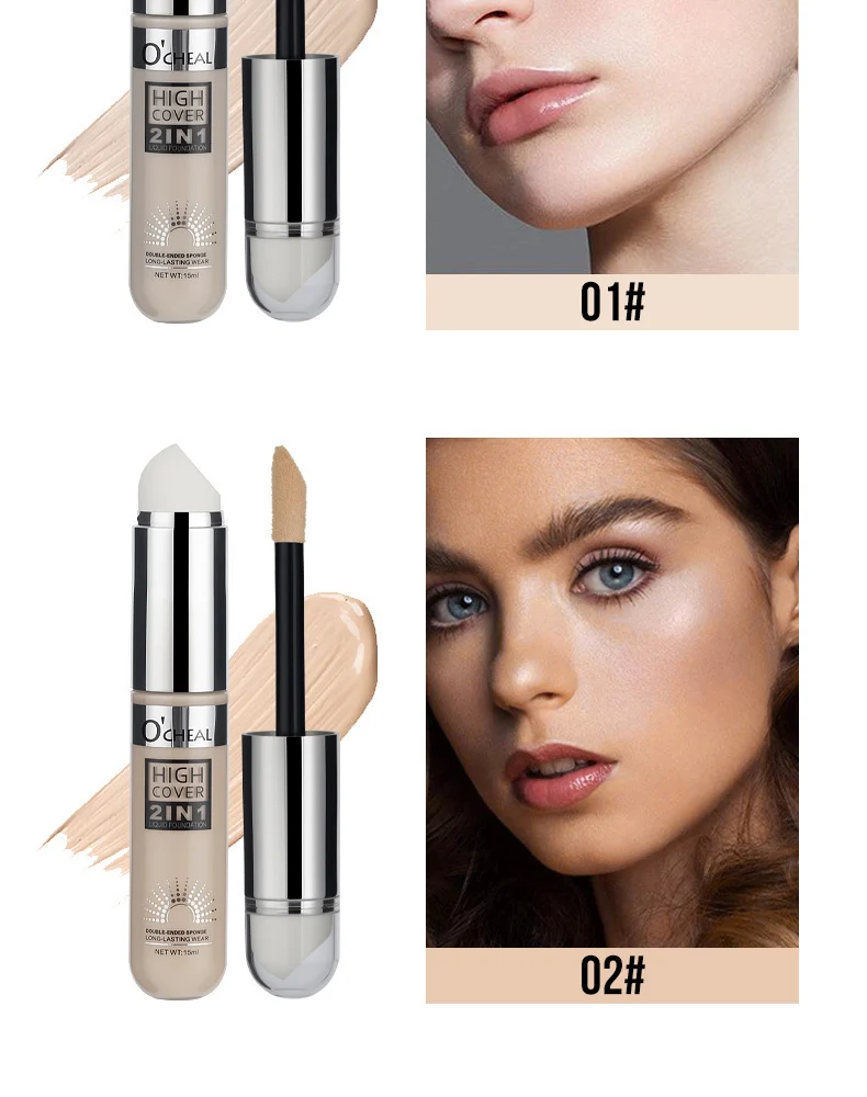 O'Cheal High Cover 2-in-1 Liquid Foundation & Concealer Stick 15ml 12 ocheal high cover 2 in 1 liquid foundation concealer stick 15ml sit hkmxppxn desc 12