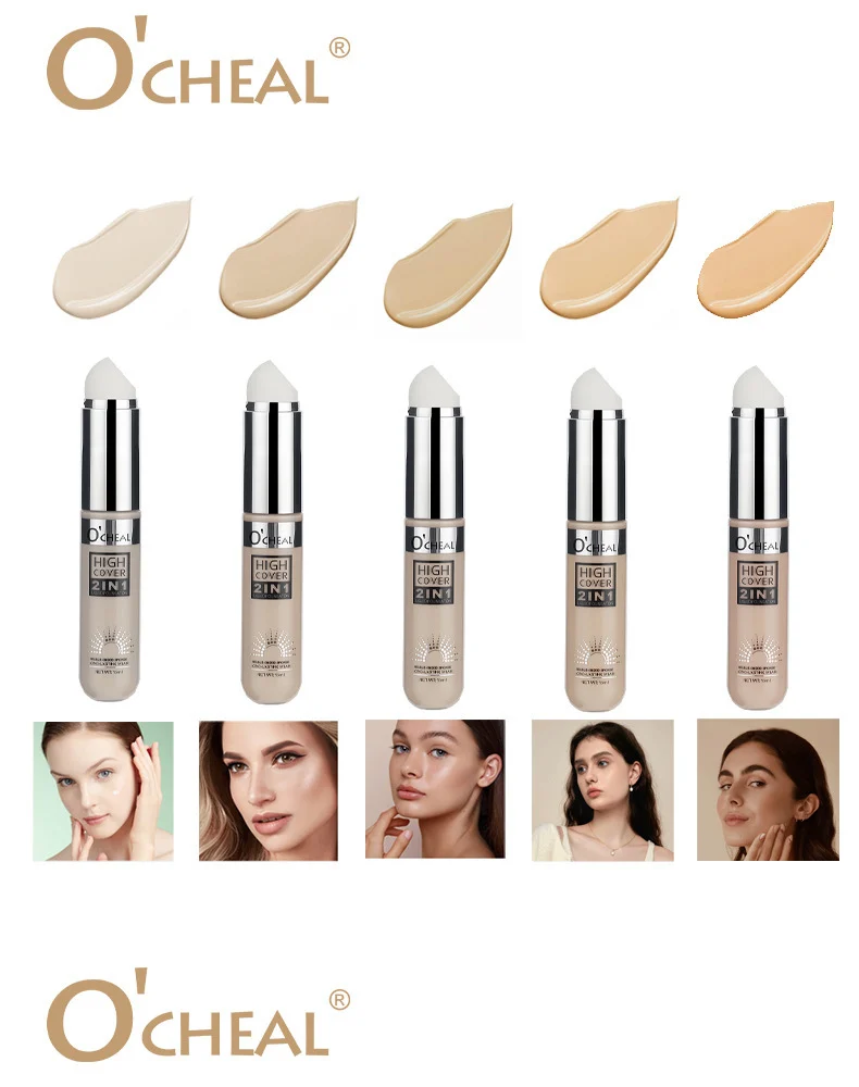 O'Cheal High Cover 2-in-1 Liquid Foundation & Concealer Stick 15ml 20 ocheal high cover 2 in 1 liquid foundation concealer stick 15ml sit hkmxppxn desc 20