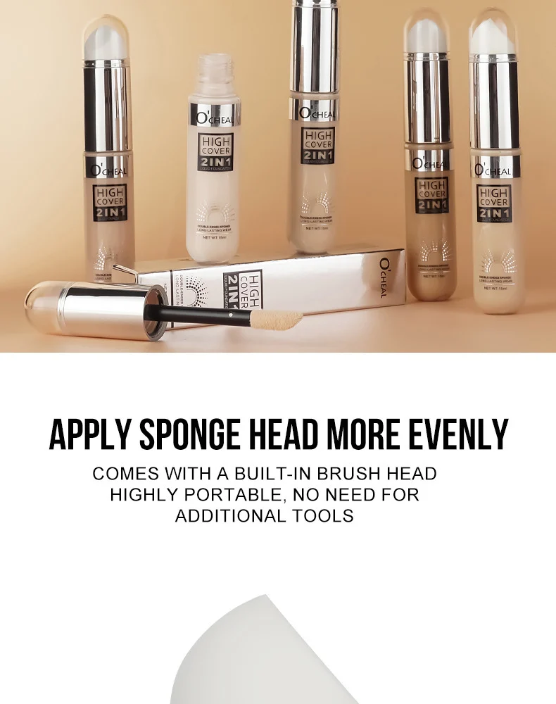 O'Cheal High Cover 2-in-1 Liquid Foundation & Concealer Stick 15ml 8 ocheal high cover 2 in 1 liquid foundation concealer stick 15ml sit hkmxppxn desc 8