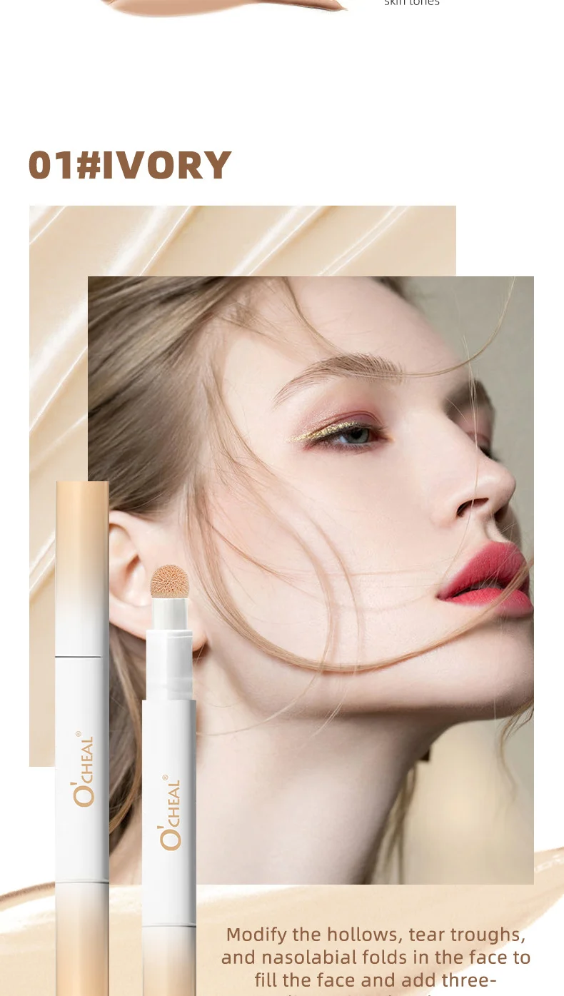Concealer Liquid High Coverage Waterproof O'CHEAL Silk Smooth Long-lasting Color Correcting Makeup 10 ocheal high coverage liquid concealer sit k89fjfnp desc 10