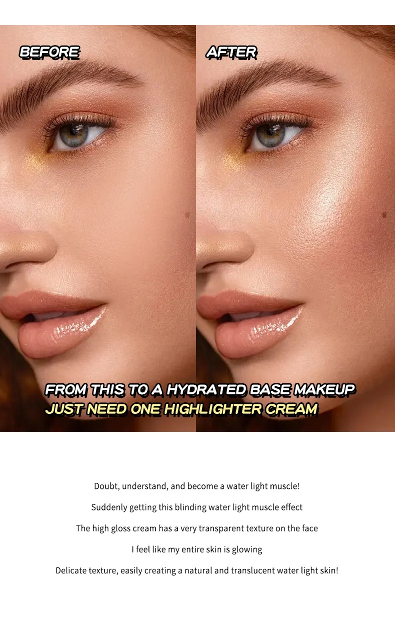 OCHEAL Highlighter Cream Silky Putty Highlighter for Face Natural Glow and Contour 8 ocheal highlighter cream silky putty sit jj6h6497 desc 8