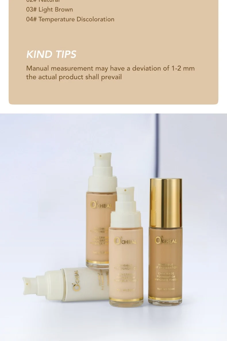 Long Wear Waterproof Foundation Flawless Coverage Invisible Pore BB Cream Hydrating Lightweight Foundation 16 ocheal long wear waterproof foundation invisible pore bb cream sit u7z4h9zn desc 16