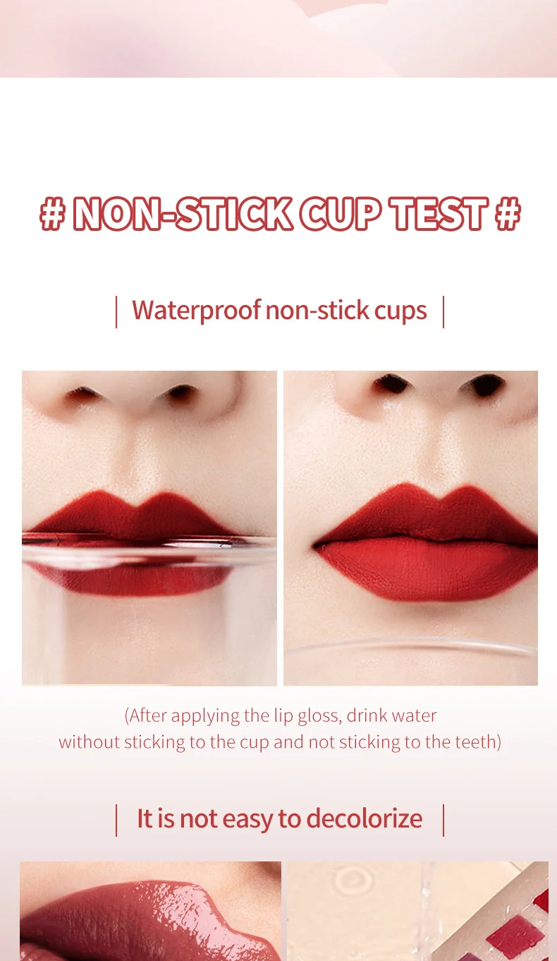 Lip Glaze Matte O'CHEAL Waterproof Long Lasting Non-Stick Cup Velvet Lip Mud 12 ocheal matte lip glaze waterproof sit r6rnckak desc 12