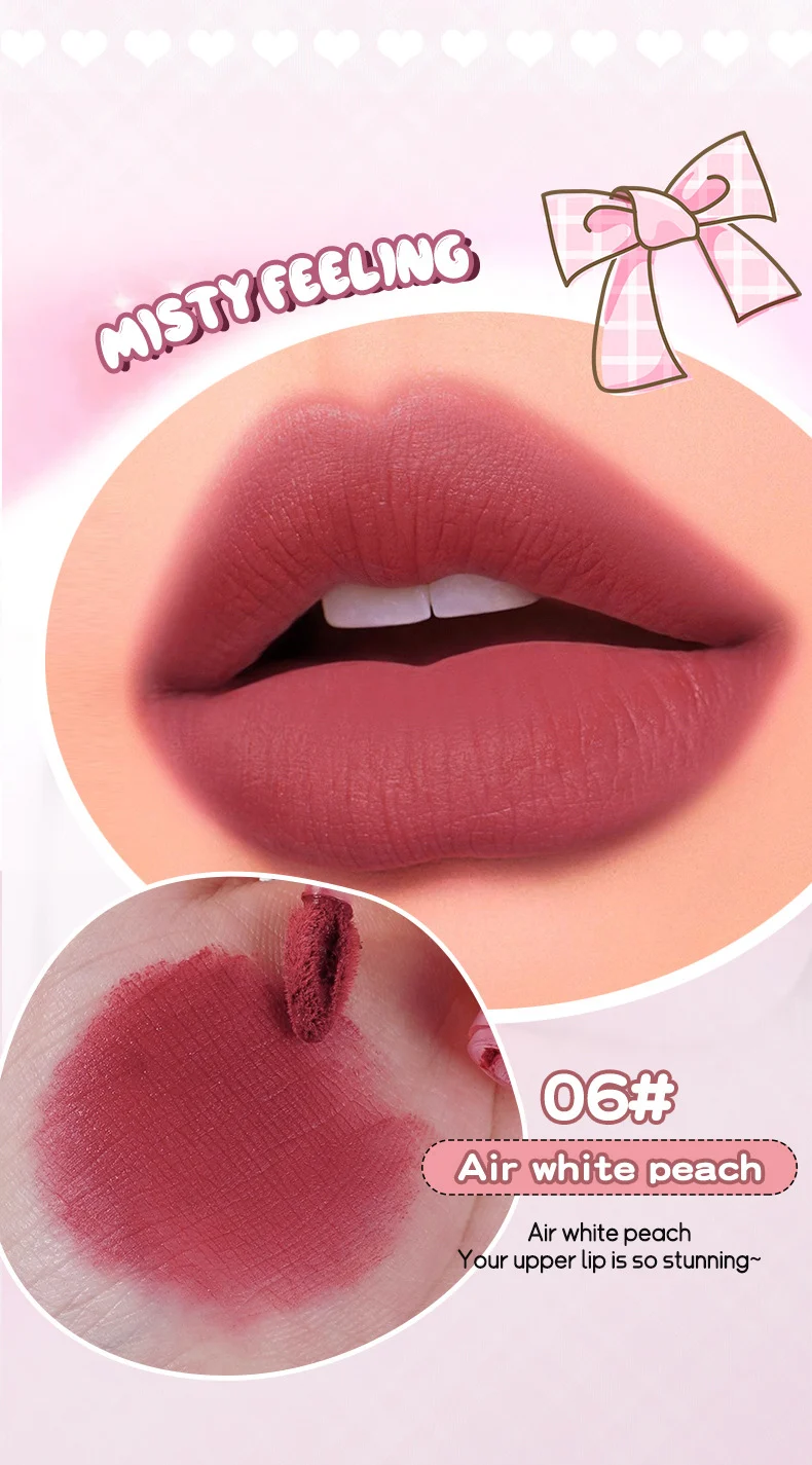 OCHEAL Mousse Misty Lip Mud Velvet Matte Moisturizing Lip Stain Non-Sticky Lip Tint 16 ocheal mousse misty lip mud sit 463s8h2m desc 16