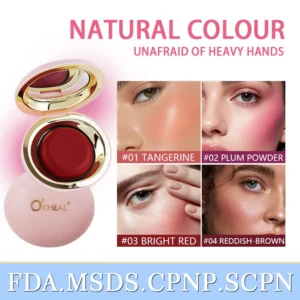 O'CHEAL Natural Pigmented Blush Cream for Cheeks & Lips, Long-Lasting Matte Finish