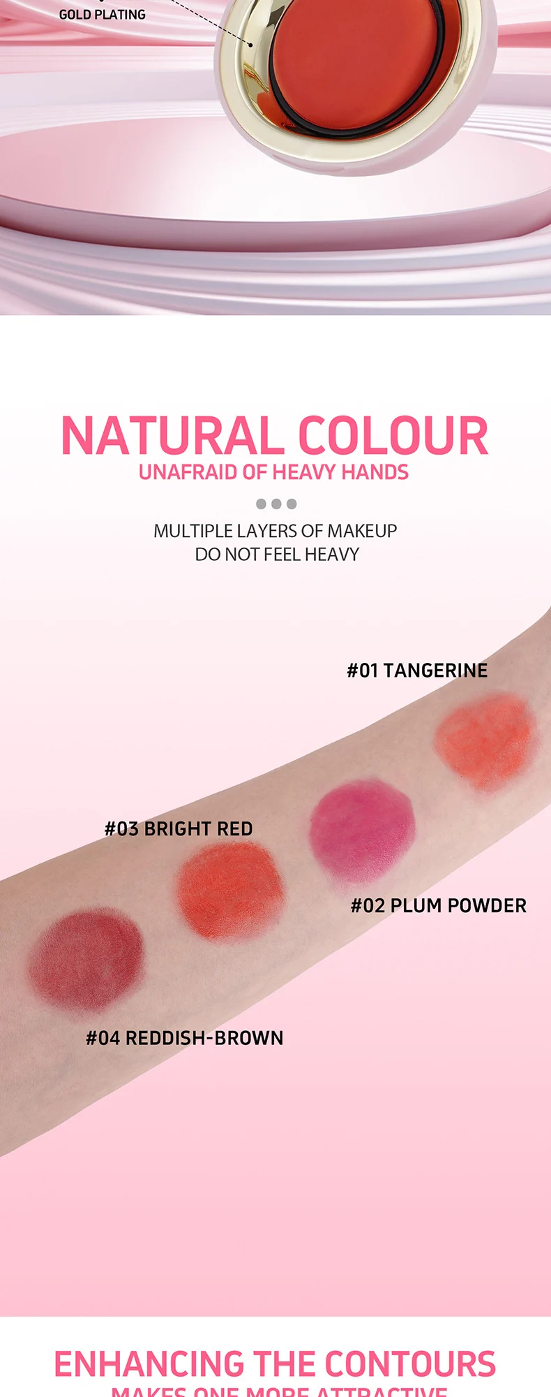 O'CHEAL Natural Pigmented Blush Cream for Cheeks & Lips, Long-Lasting Matte Finish 10 ocheal natural pigmented blush cream cheek lip matte sit s4u2ck54 desc 10