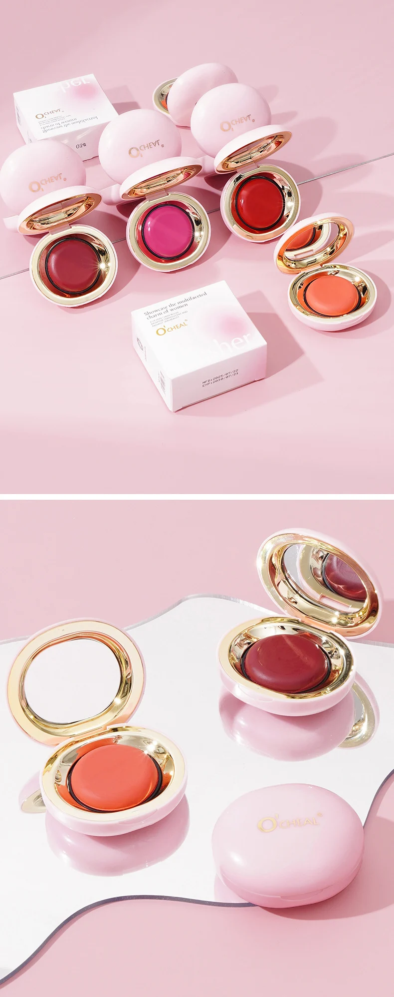 O'CHEAL Natural Pigmented Blush Cream for Cheeks & Lips, Long-Lasting Matte Finish 13 ocheal natural pigmented blush cream cheek lip matte sit s4u2ck54 desc 13