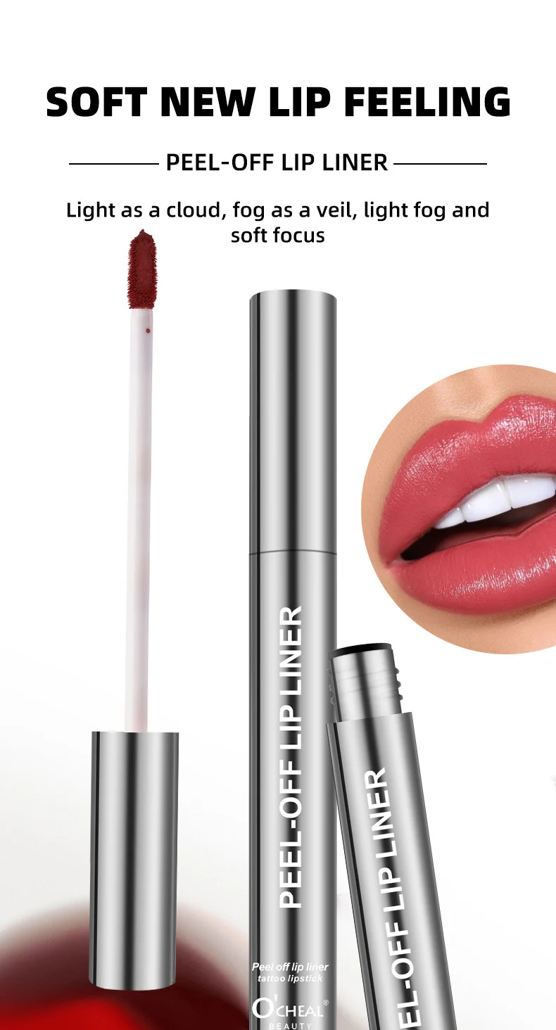 O'CHEAL Peel-Off Lip Liner Tattoo Lipstick - Waterproof Long-Lasting Matte Lip Stain (3g) 1 ocheal peel off lip liner tattoo stain sit xbavv4eh desc 1