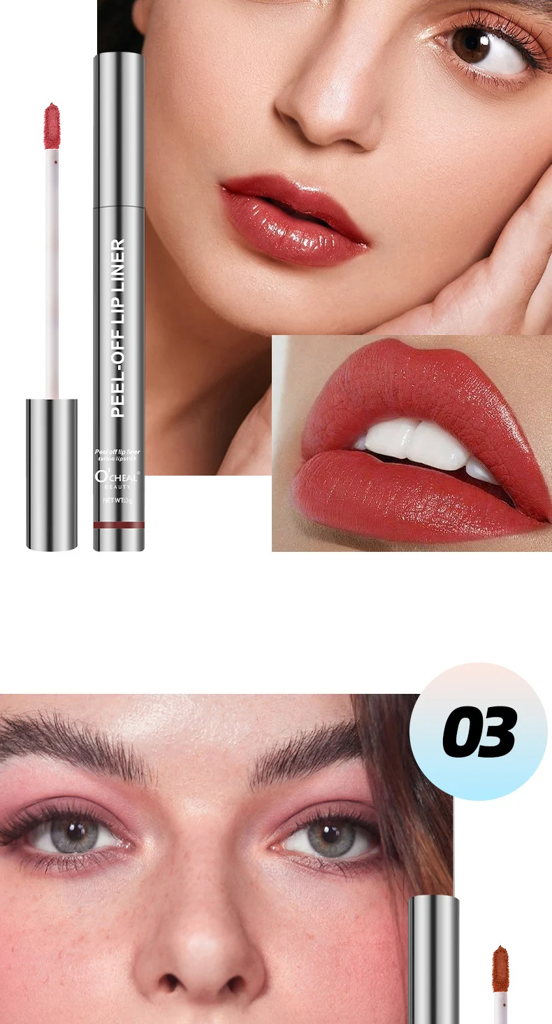 O'CHEAL Peel-Off Lip Liner Tattoo Lipstick - Waterproof Long-Lasting Matte Lip Stain (3g) 10 ocheal peel off lip liner tattoo stain sit xbavv4eh desc 10