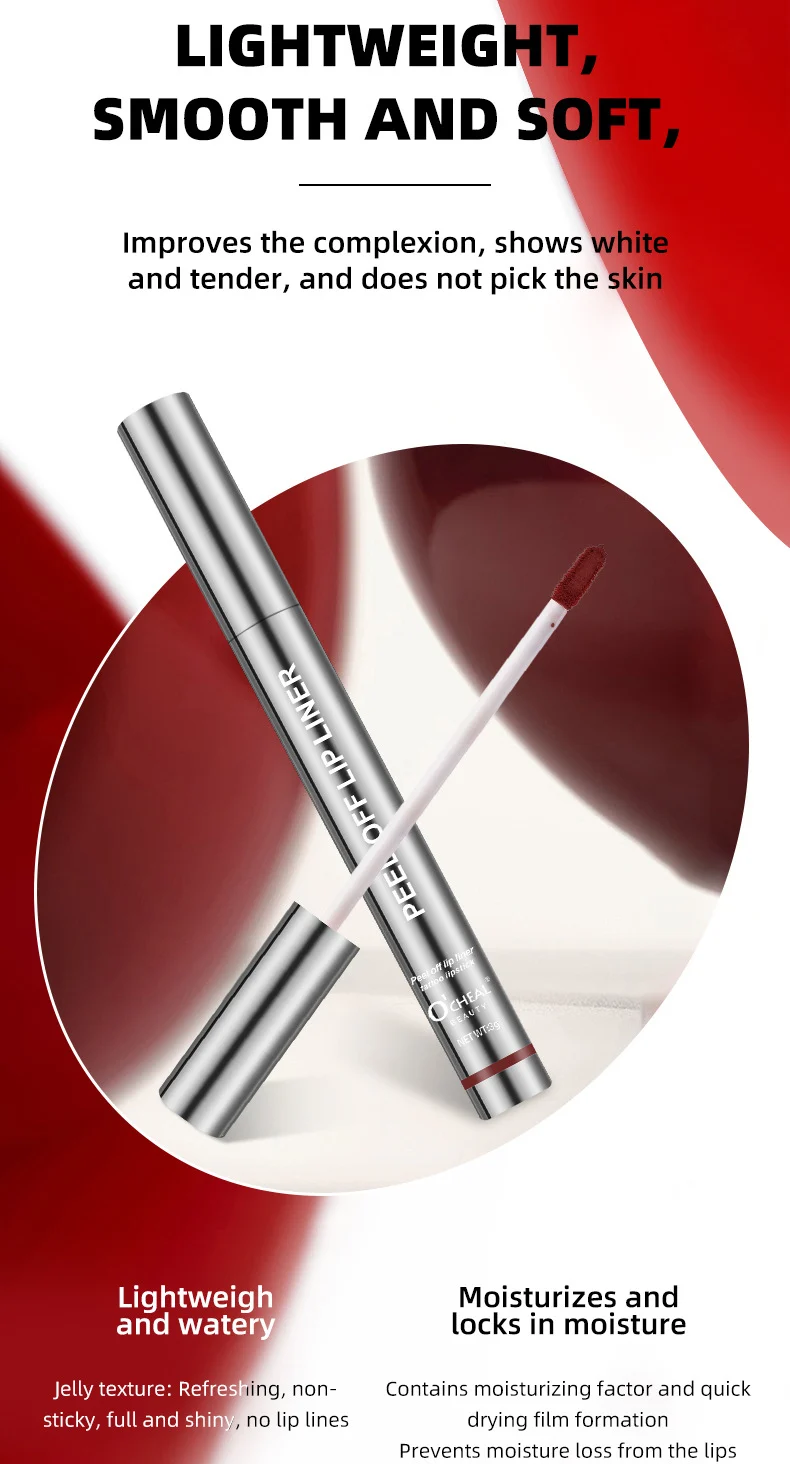 O'CHEAL Peel-Off Lip Liner Tattoo Lipstick - Waterproof Long-Lasting Matte Lip Stain (3g) 6 ocheal peel off lip liner tattoo stain sit xbavv4eh desc 6