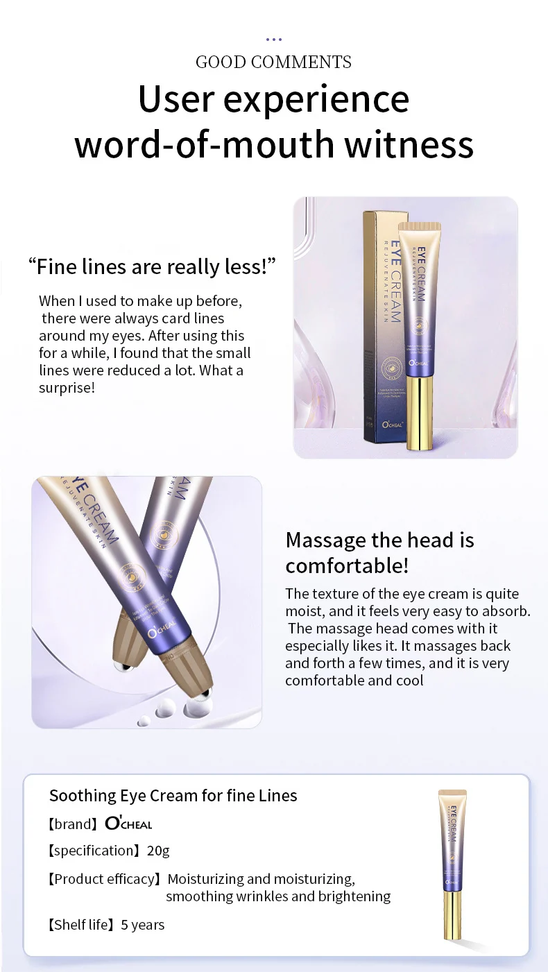 Roller Eye Cream for Wrinkles & Dark Circles Anti-Aging Moisturizing Tightening 20g 11 ocheal roller anti wrinkle eye cream 20g sit 2r46qzbb desc 11