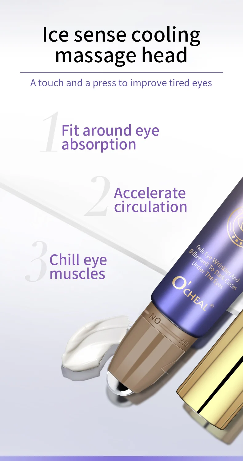 Roller Eye Cream for Wrinkles & Dark Circles Anti-Aging Moisturizing Tightening 20g 4 ocheal roller anti wrinkle eye cream 20g sit 2r46qzbb desc 4