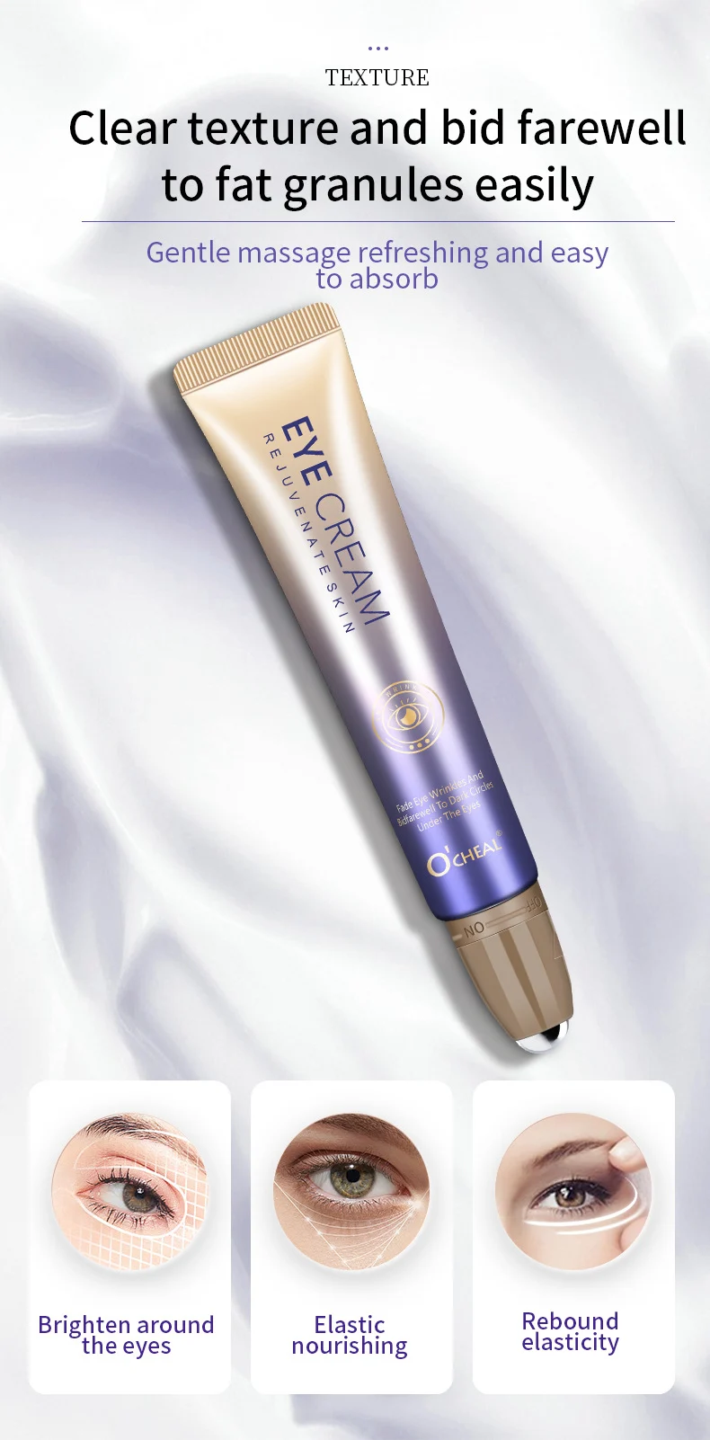 Roller Eye Cream for Wrinkles & Dark Circles Anti-Aging Moisturizing Tightening 20g 7 ocheal roller anti wrinkle eye cream 20g sit 2r46qzbb desc 7
