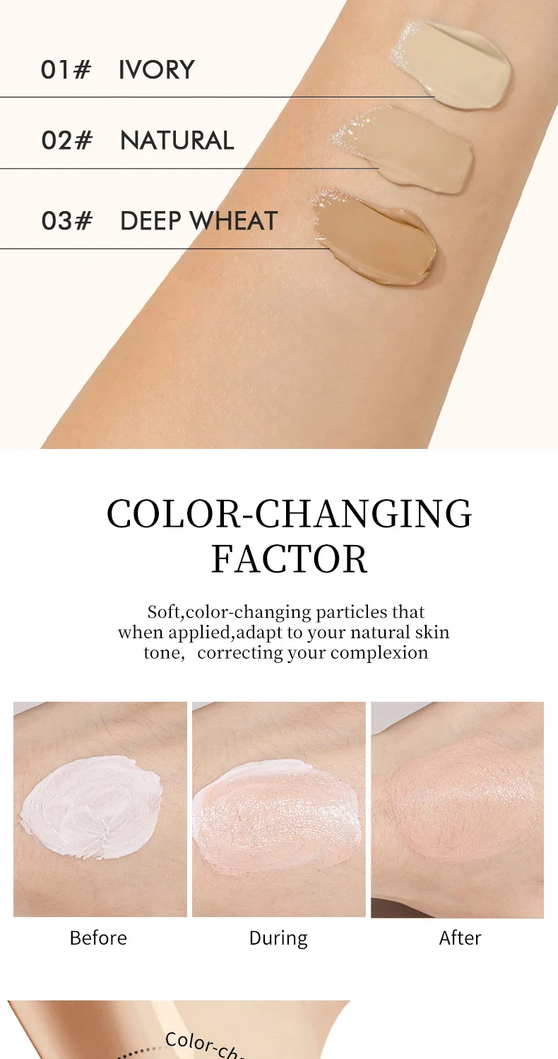 Temperature Changing Foundation O'CHEAL Liquid Foundation Moisturizing CC Cream with Concealer 8 ocheal temperature changing liquid foundation sit whmevn6u desc 8