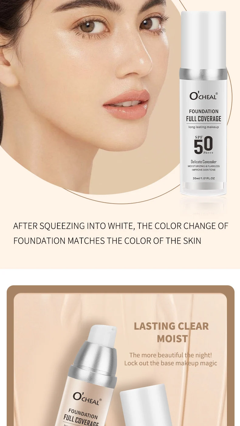 Temperature-Color Changing Foundation SPF PA+++ Full Coverage 40g Long Lasting 13 ocheal temperature color changing foundation spf pa 40g sit y9es4bf2 desc 13