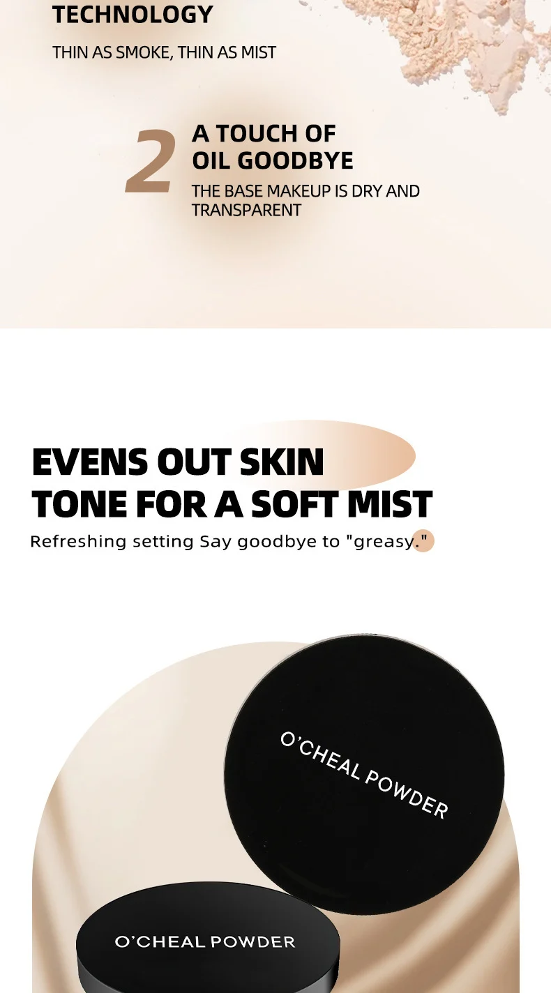 O'CHEAL Oil Control Concealer Setting Powder - Waterproof, Matte, Skin-Finishing Loose Powder 5 oil control concealer setting powder sit dqcfk45y desc 5
