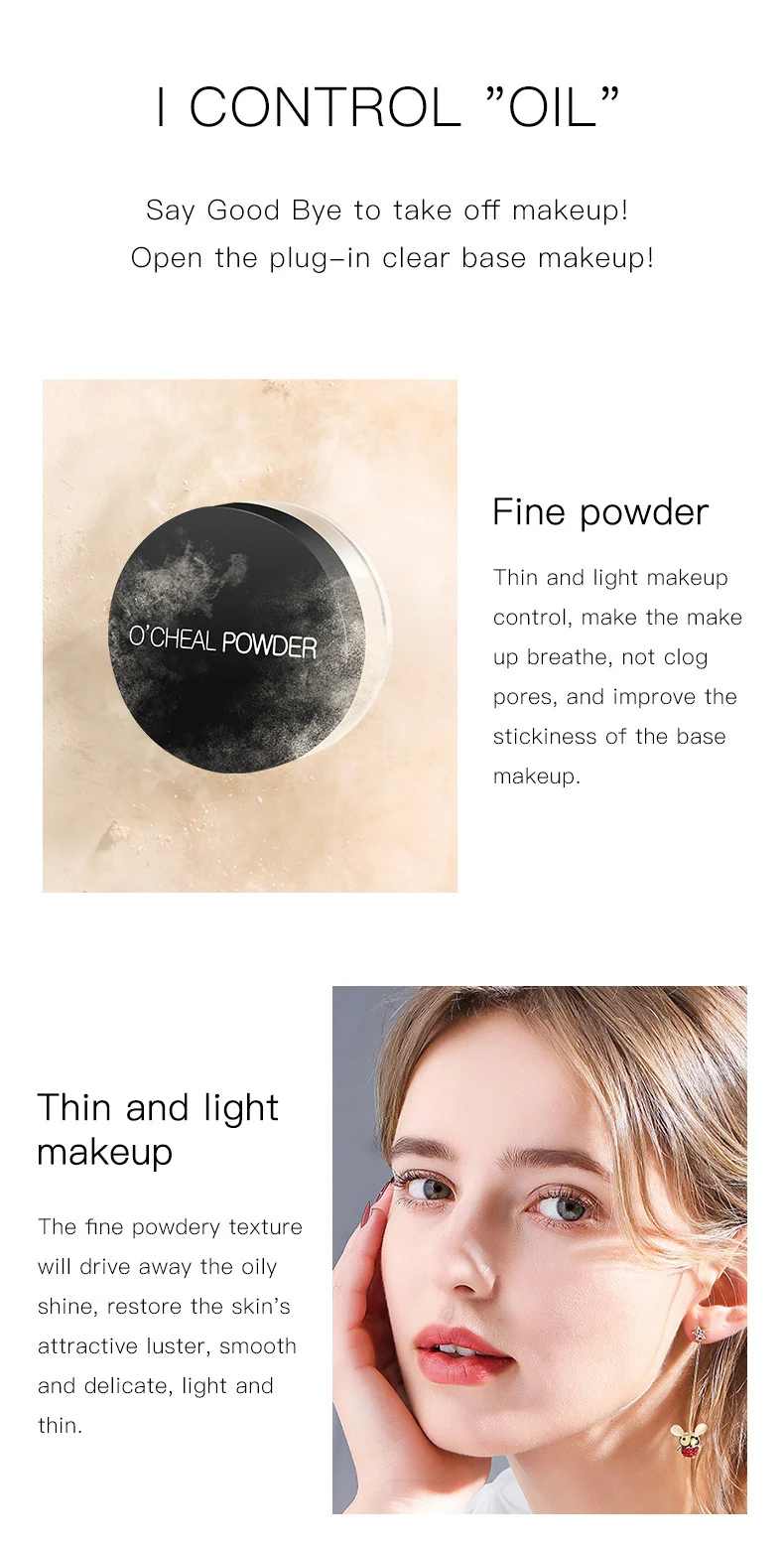 O'CHEAL Air Powder Makeup Setting Loose Powder Oil Control Matte Finish 4 oil control loose powder sit 7upgph76 desc 4