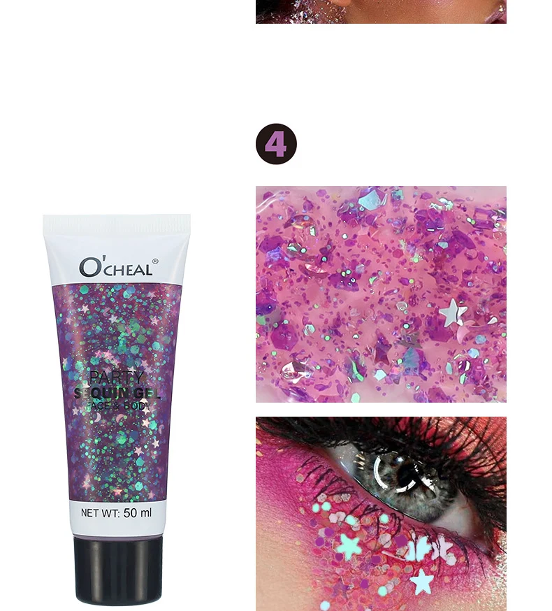Party Sequin Gel Glitter Eyeshadow and Body Glitter for Face and Body, 50ml 10 party sequin gel glitter eyeshadow body sit u3rrmtme desc 10