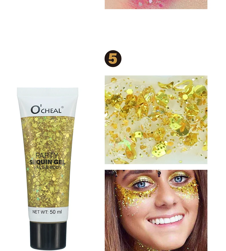 Party Sequin Gel Glitter Eyeshadow and Body Glitter for Face and Body, 50ml 11 party sequin gel glitter eyeshadow body sit u3rrmtme desc 11