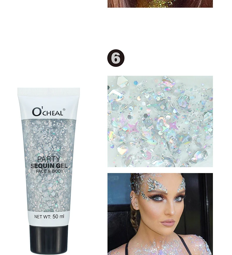 Party Sequin Gel Glitter Eyeshadow and Body Glitter for Face and Body, 50ml 12 party sequin gel glitter eyeshadow body sit u3rrmtme desc 12