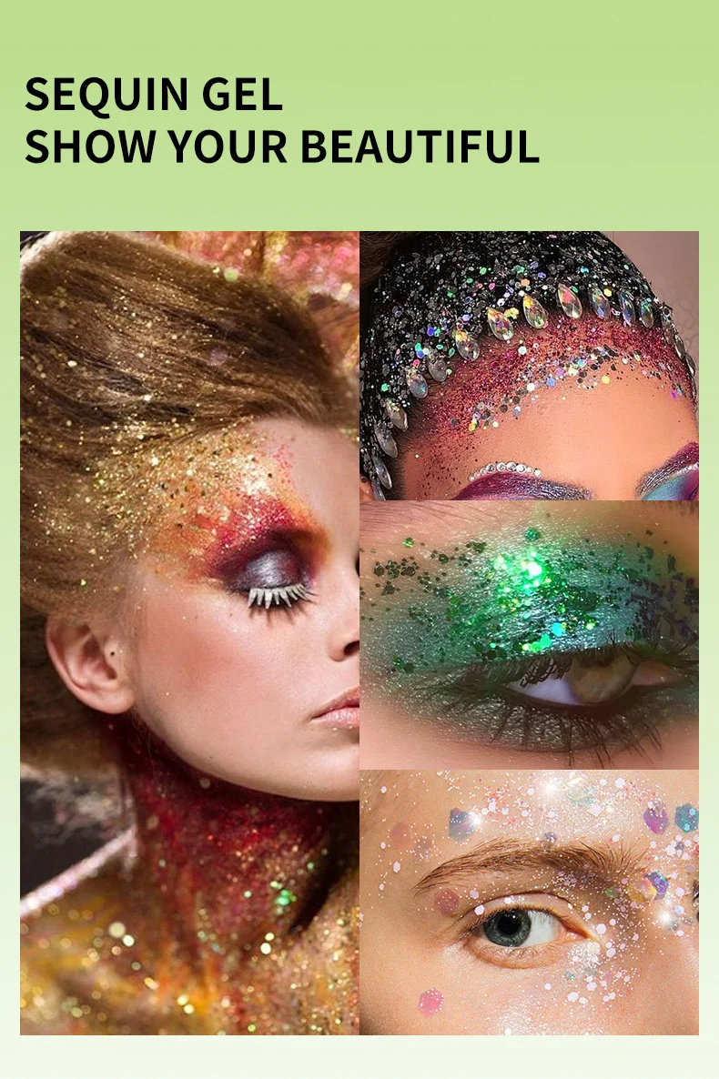 Party Sequin Gel Glitter Eyeshadow and Body Glitter for Face and Body, 50ml 15 party sequin gel glitter eyeshadow body sit u3rrmtme desc 15