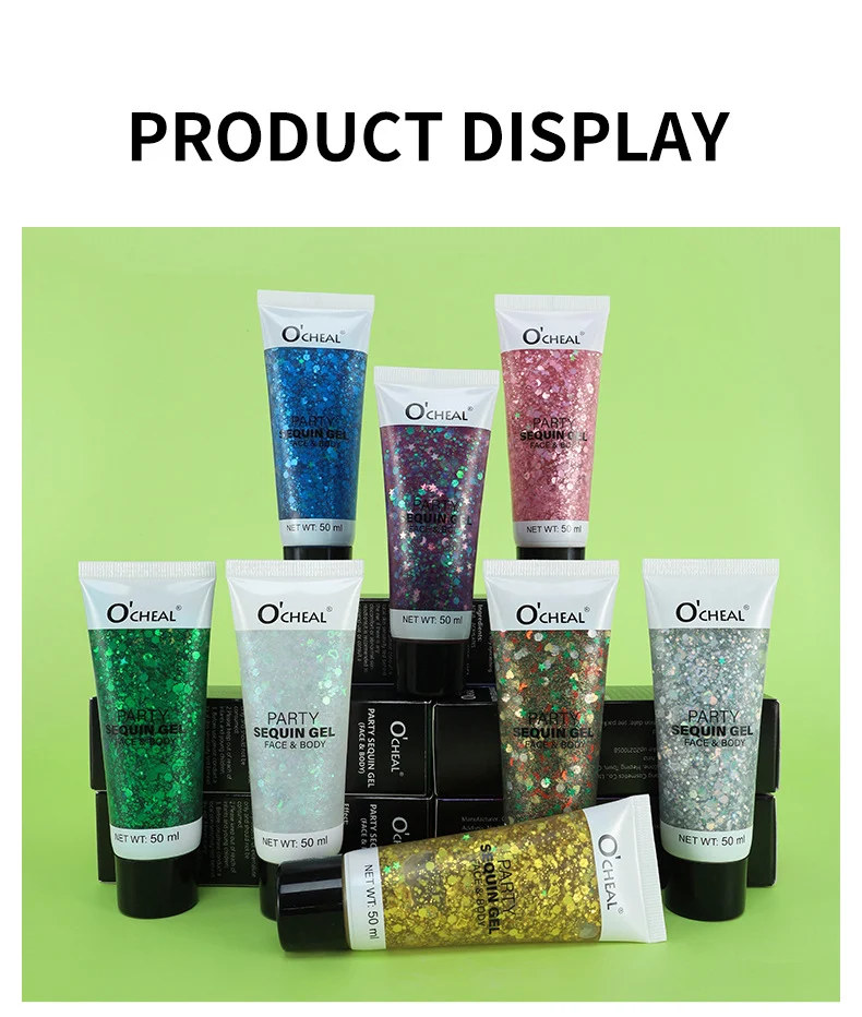 Party Sequin Gel Glitter Eyeshadow and Body Glitter for Face and Body, 50ml 17 party sequin gel glitter eyeshadow body sit u3rrmtme desc 17