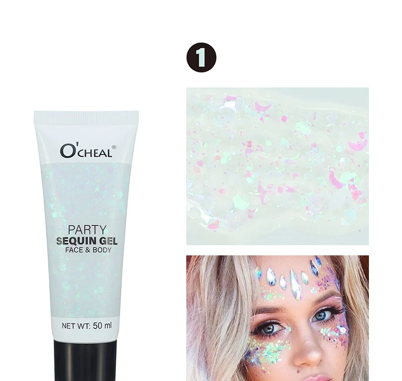 Party Sequin Gel Glitter Eyeshadow and Body Glitter for Face and Body, 50ml 7 party sequin gel glitter eyeshadow body sit u3rrmtme desc 7